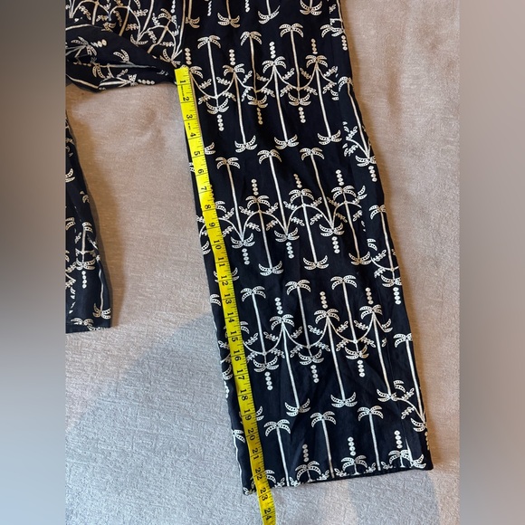 Primark Black & White Smocked Wide-Leg Jumpsuit Girl’s Kids 11/12 Tropical Palm - Picture 9 of 9